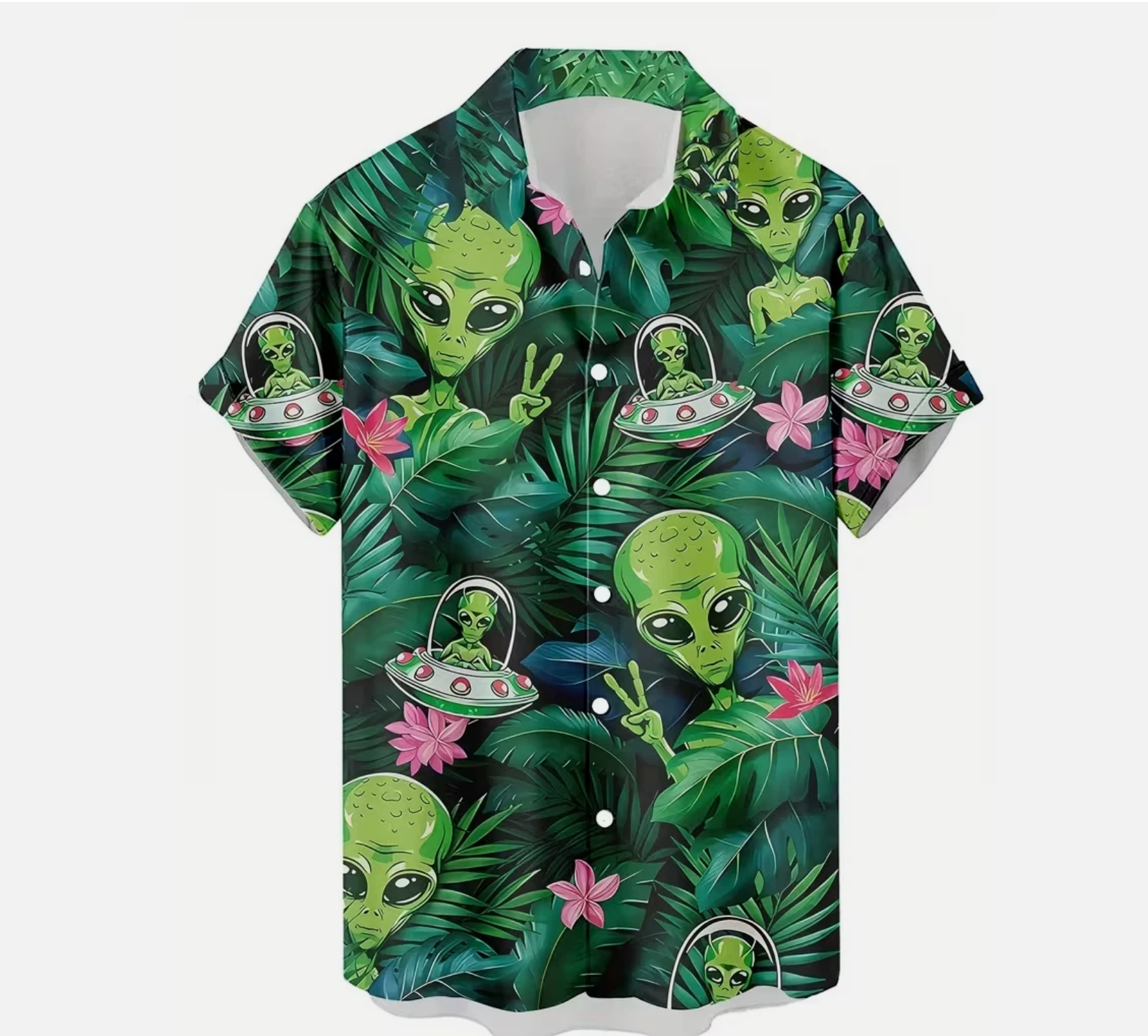 Casual Alien Print 3D Hawaiian Shirt | eBay